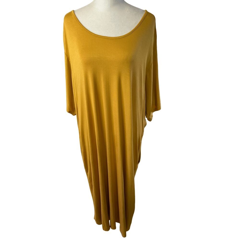 Spin Dress Women's 1X Knit Mustard‎ NWT